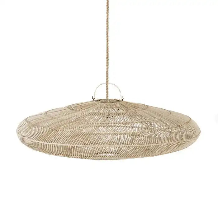Rattan Macaron Hängeleuichte Natur handgefertigt - HomeDesign Knaus