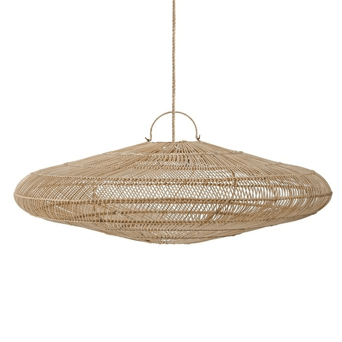 Rattan Macaron Hängeleuichte Natur handgefertigt - HomeDesign Knaus