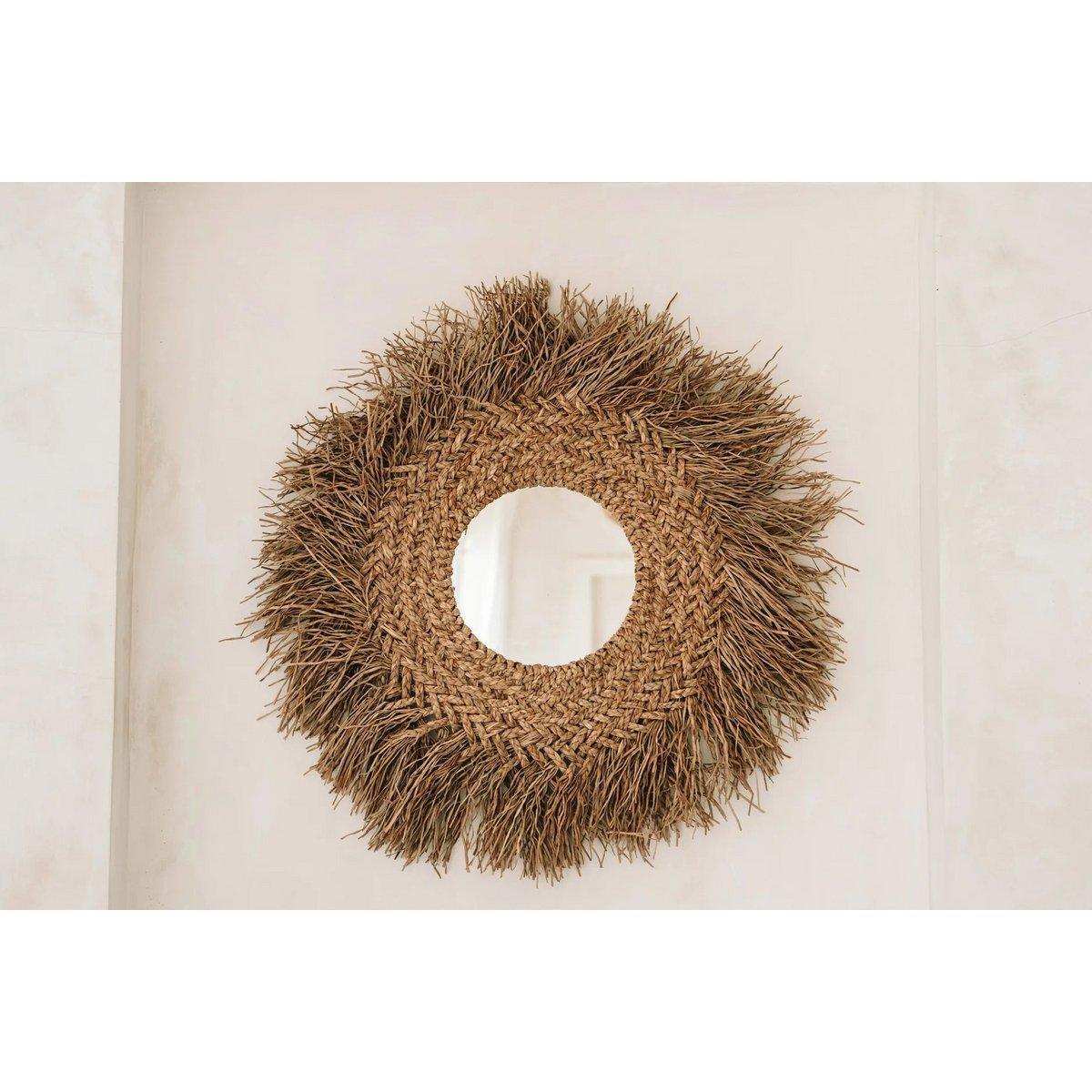 Rattan Wandspiegel Spiegel des frühen Montags Natürlich 75 cm - HomeDesign Knaus