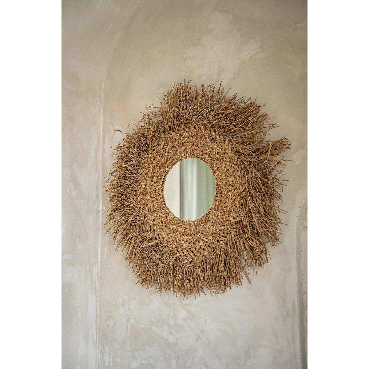 Rattan Wandspiegel Spiegel des frühen Montags Natürlich 75 cm - HomeDesign Knaus