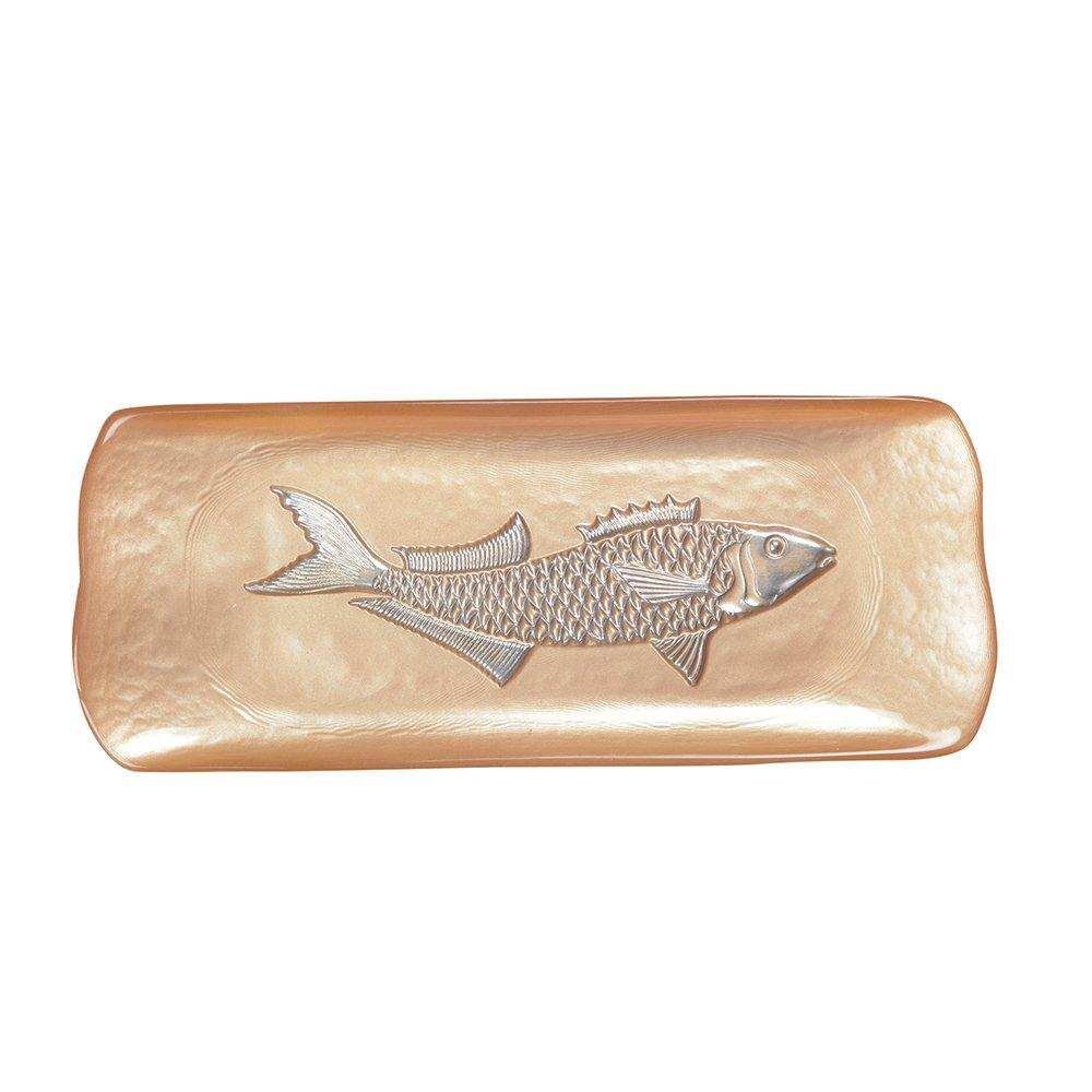 RECHTECKIGE KARAMELLSCHALE MIT SILBERFISCH 31,7X12,7CM - HomeDesign Knaus