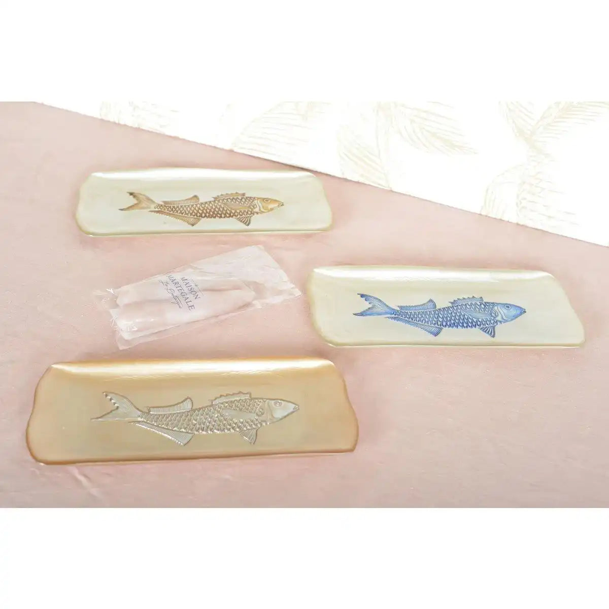 RECHTECKIGE KARAMELLSCHALE MIT SILBERFISCH 31,7X12,7CM - HomeDesign Knaus