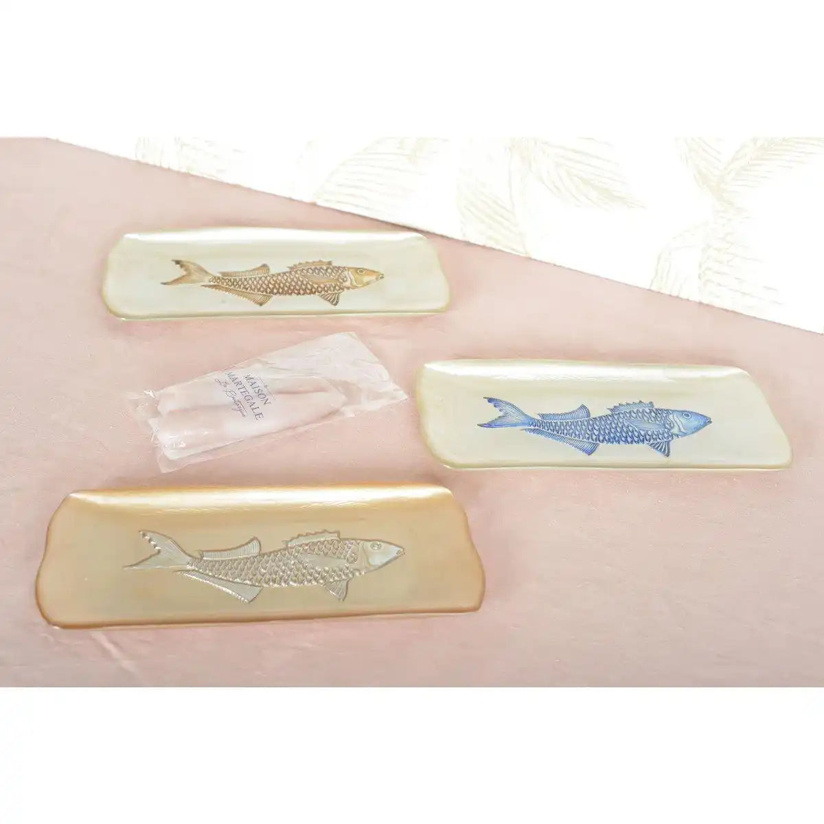 RECHTECKIGE VANILLEFORM MIT GOLDENEN FISCHEN 31,7X12,7CM - HomeDesign Knaus