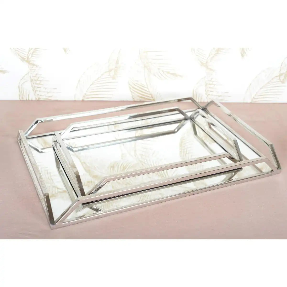 RECHTECKIGES SILBERSPIEGELTABLETT 56x36x5CM - HomeDesign Knaus