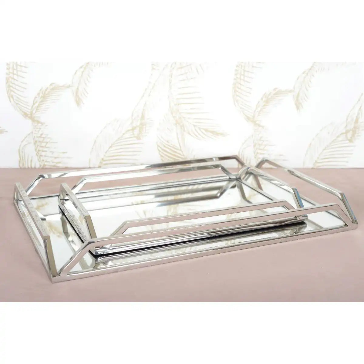 RECHTECKIGES SILBERSPIEGELTABLETT 56x36x5CM - HomeDesign Knaus