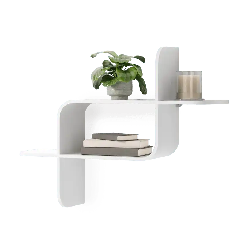 Regal Gebogen Schwarz Weiss Holz - HomeDesign Knaus