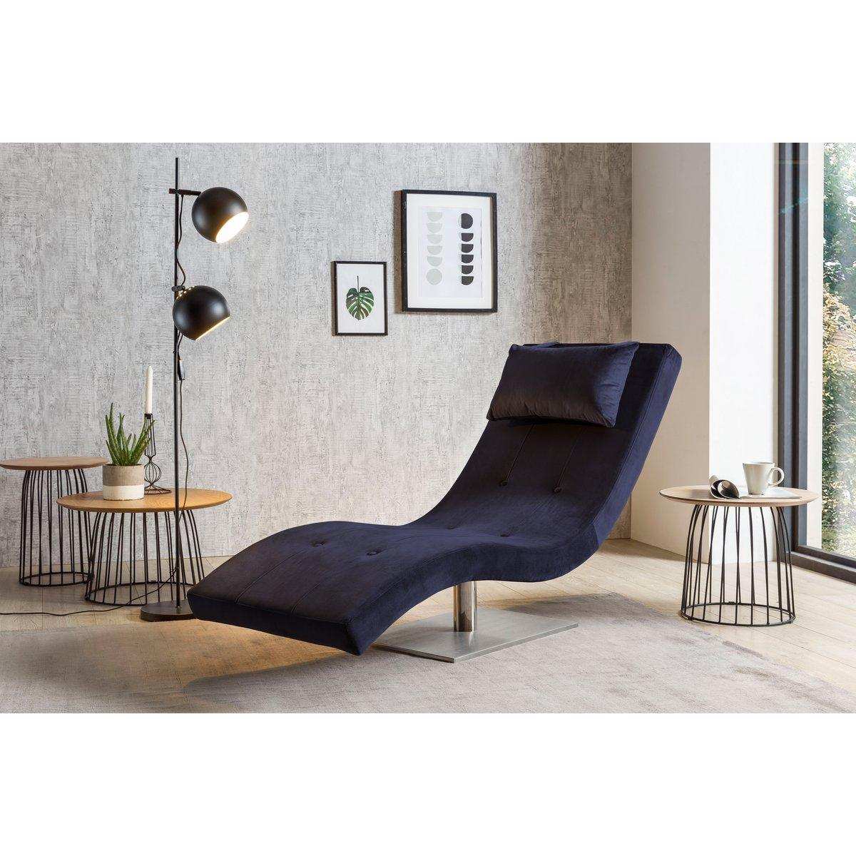 Relaxliege Samt blau - HomeDesign Knaus