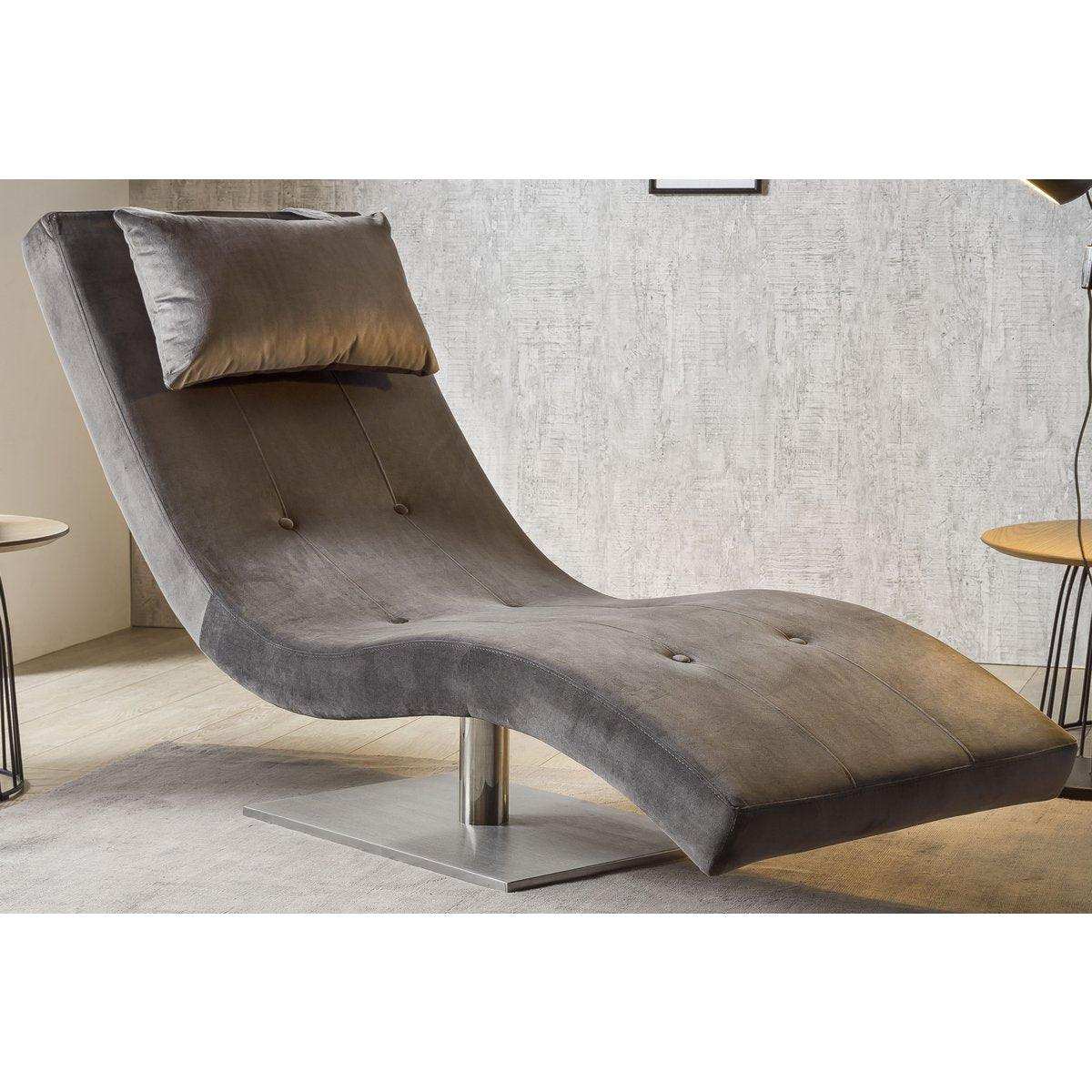 Relaxliege Samt grau - HomeDesign Knaus