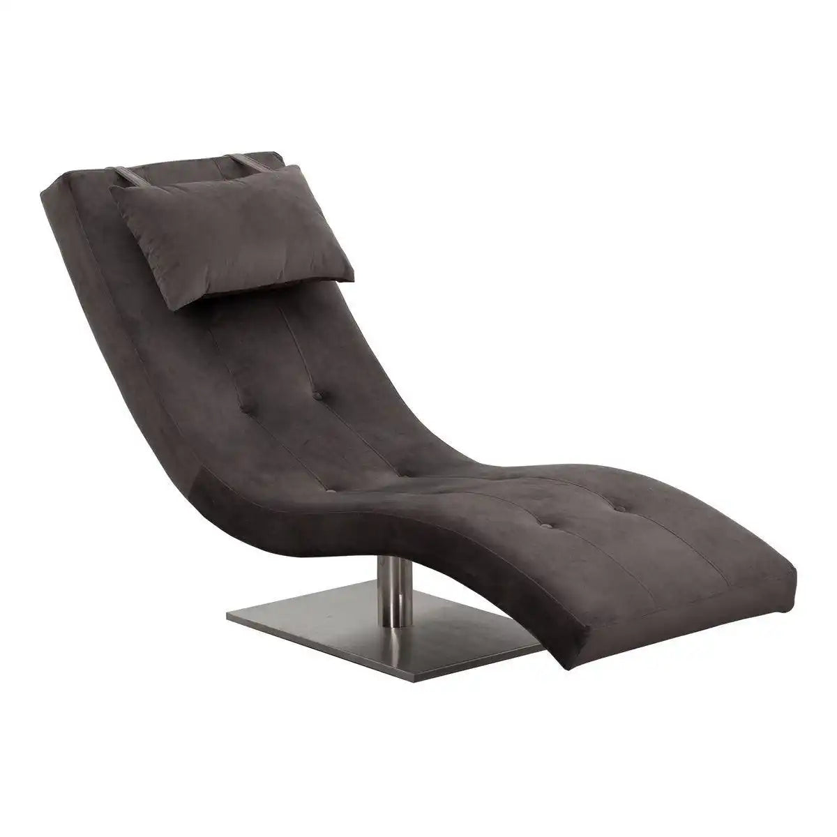 Relaxliege Samt grau - HomeDesign Knaus