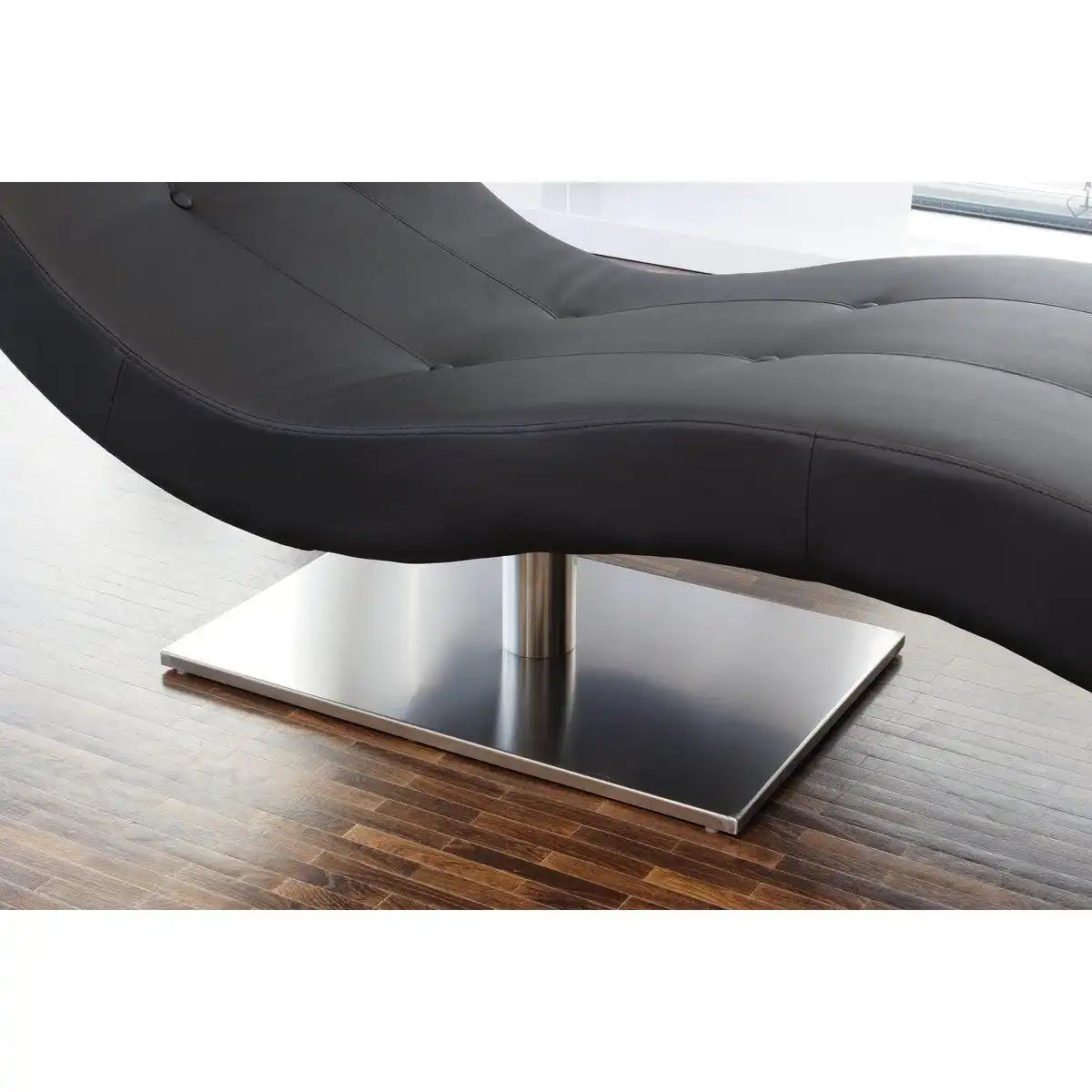 Relaxliege schwarz Kunstleder-Optik - HomeDesign Knaus
