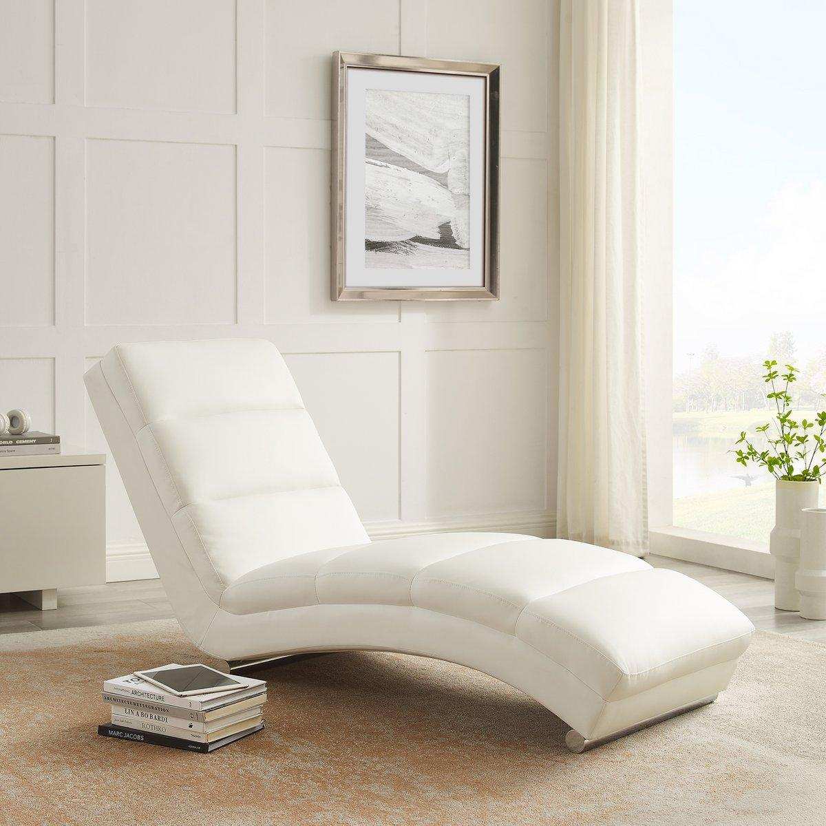 Relaxliege weiß Kunstleder-Optik - HomeDesign Knaus