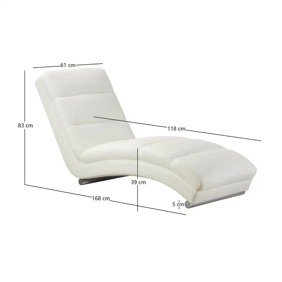 Relaxliege weiß Kunstleder-Optik - HomeDesign Knaus