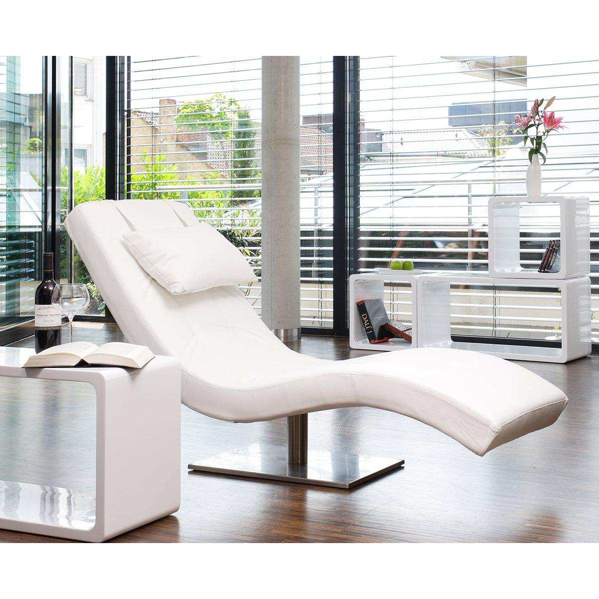 Relaxliege weiß Kunstleder-Optik - HomeDesign Knaus