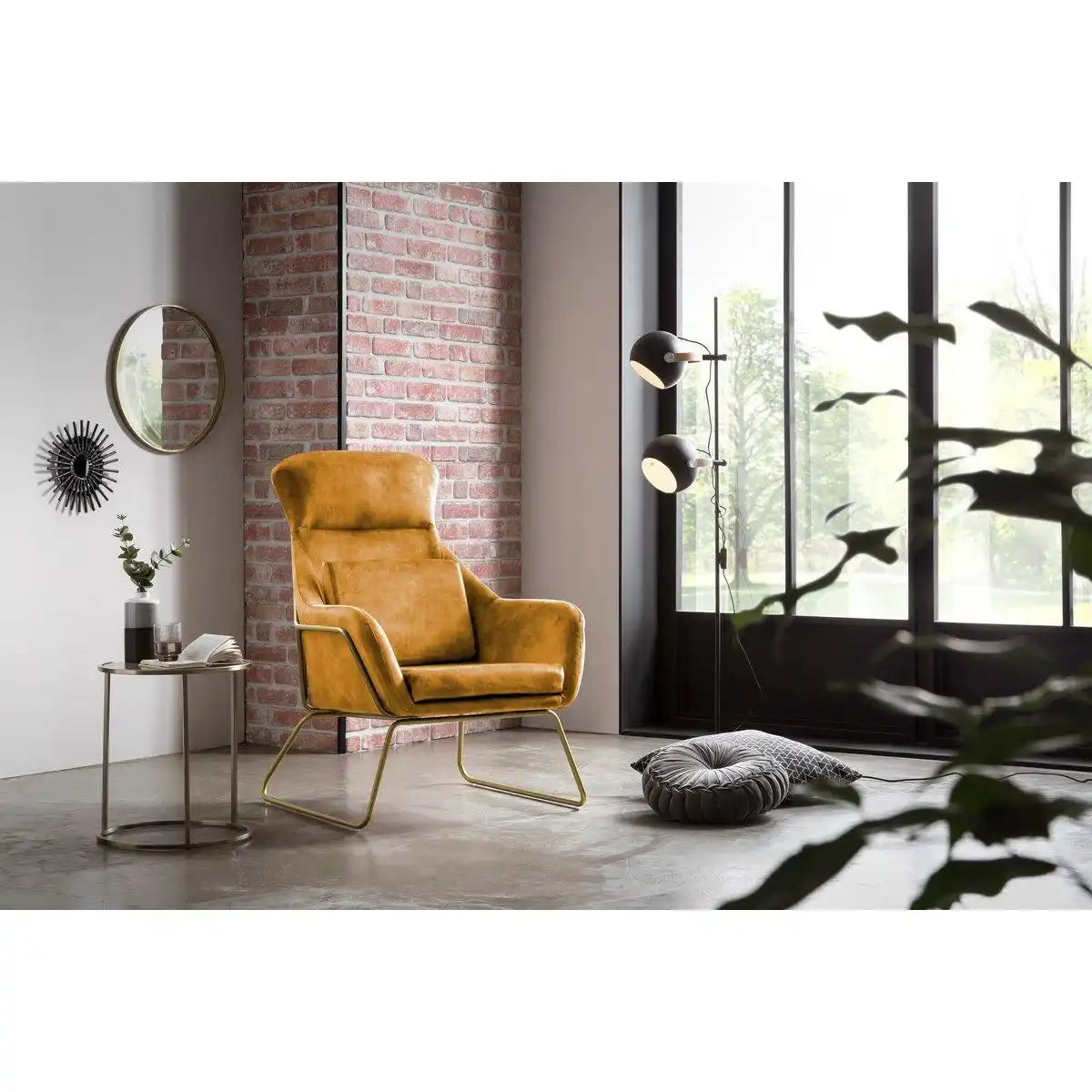 Relaxsessel aus Samtvelours Gold - HomeDesign Knaus