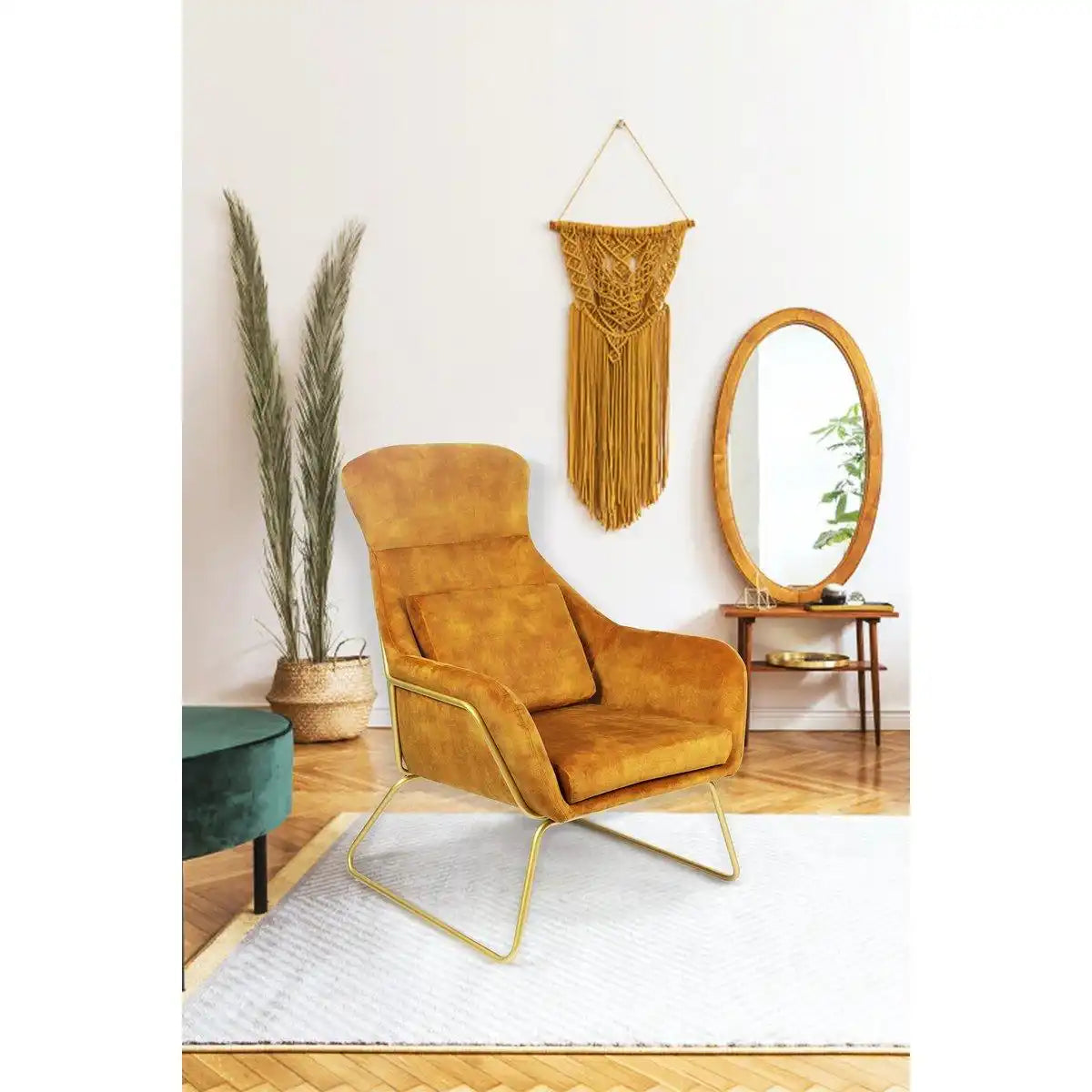 Relaxsessel aus Samtvelours Gold - HomeDesign Knaus