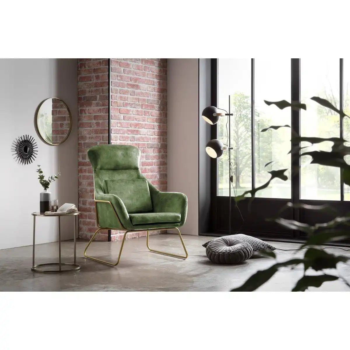 Relaxsessel aus Samtvelours Grün - HomeDesign Knaus