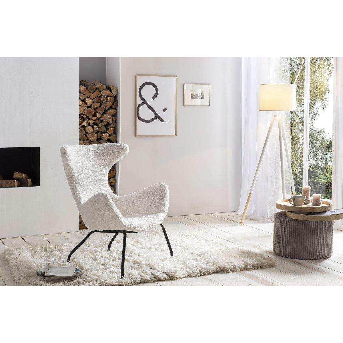 Relaxsessel Teddyfell weiß - HomeDesign Knaus