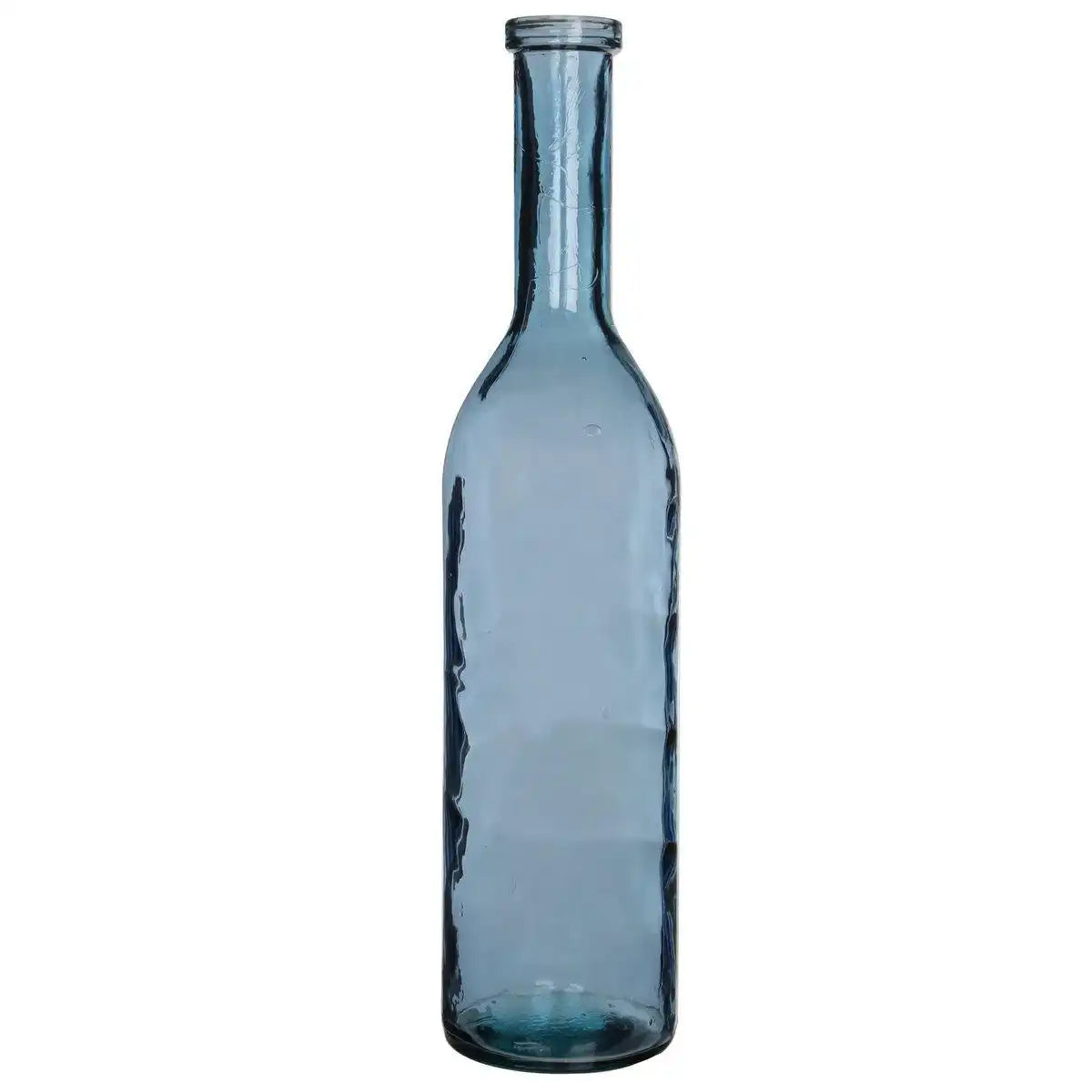 Rioja-Flaschenvase – H100 x Ø21 cm – recyceltes Glas – Hellblau - HomeDesign Knaus