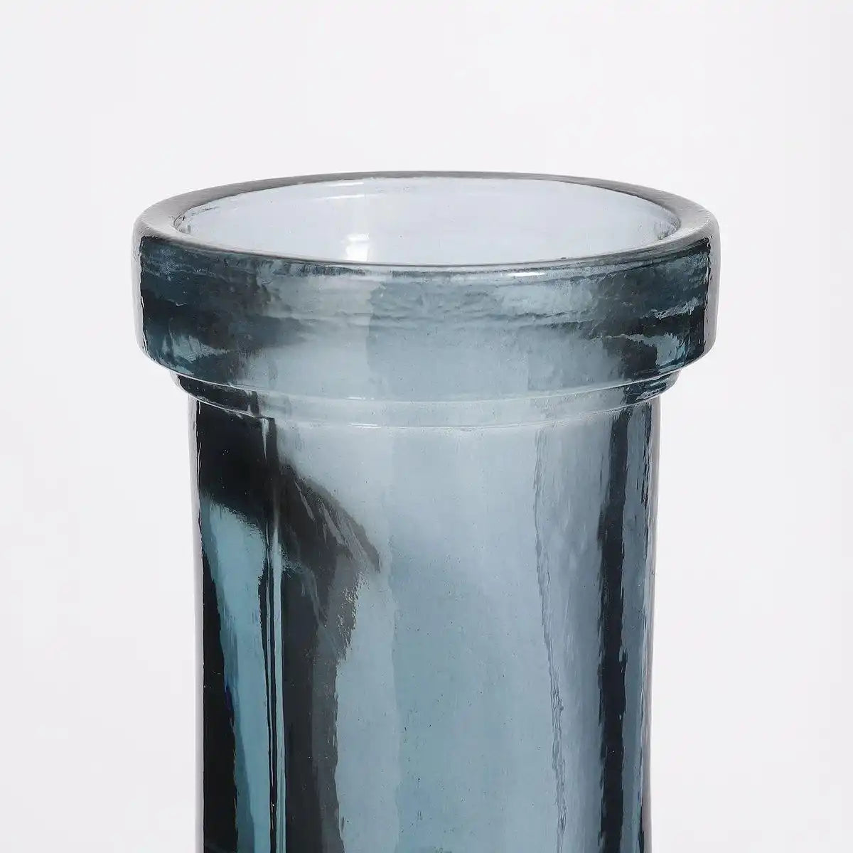 Rioja-Flaschenvase – H100 x Ø21 cm – recyceltes Glas – Hellblau - HomeDesign Knaus