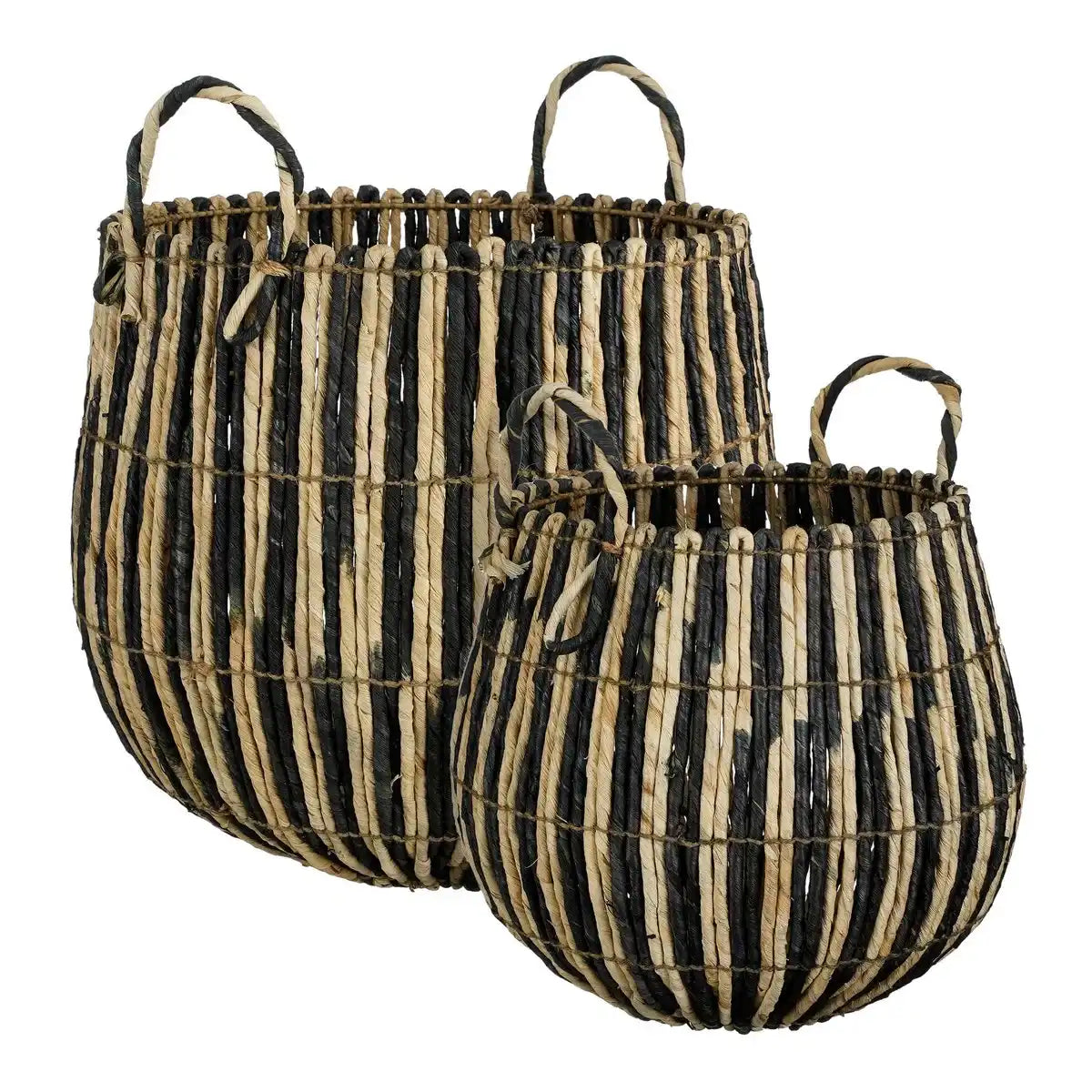Ronda Korb – 2er-Set – H40 x Ø44 cm – Schwarz - HomeDesign Knaus