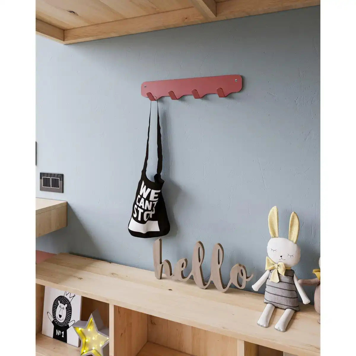 Rounded Industrial Wandgarderobe 4 Kleiderhaken Garderobenleiste - HomeDesign Knaus