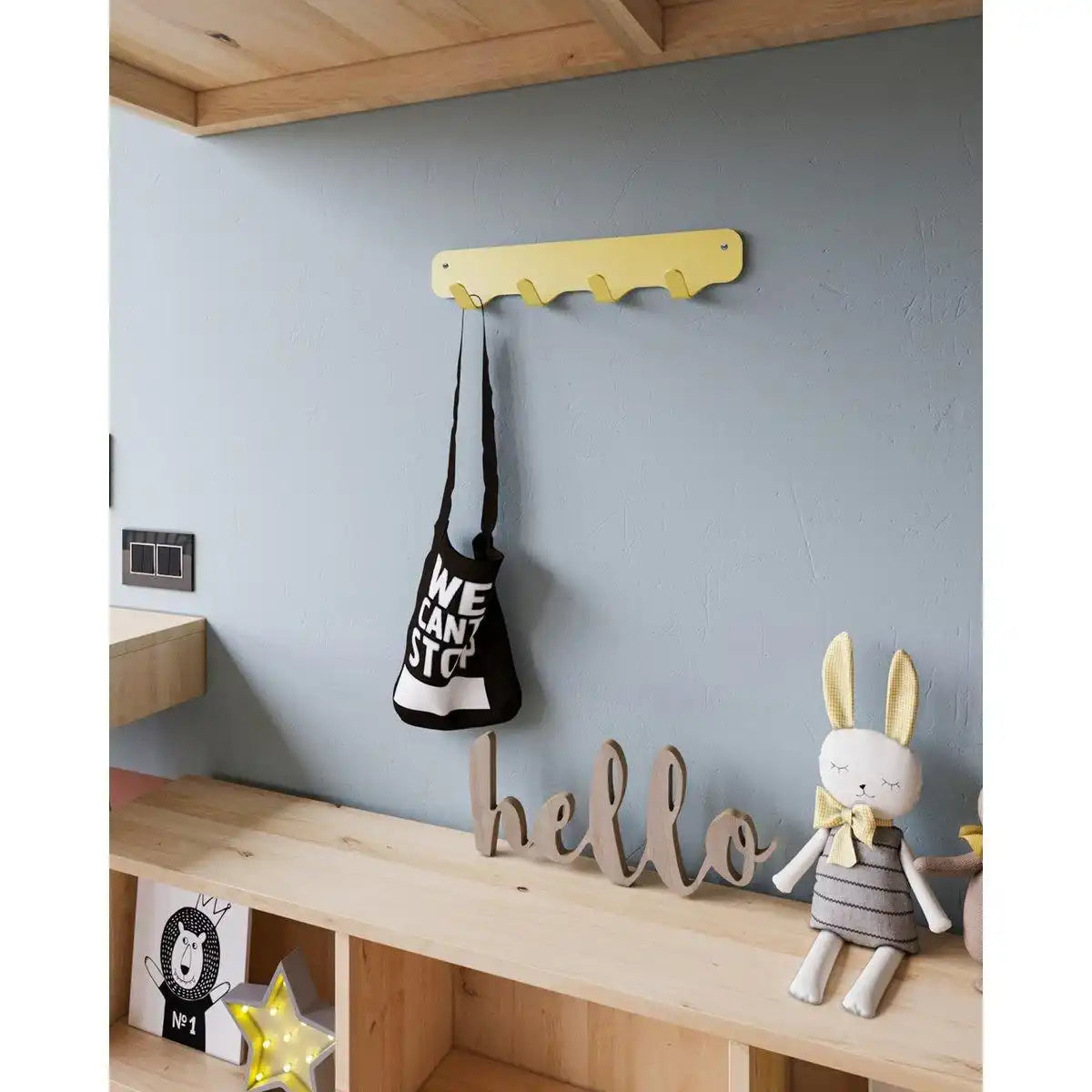 Rounded Industrielle Wandgarderobe 4 Kleiderhaken Garderobenleiste - HomeDesign Knaus