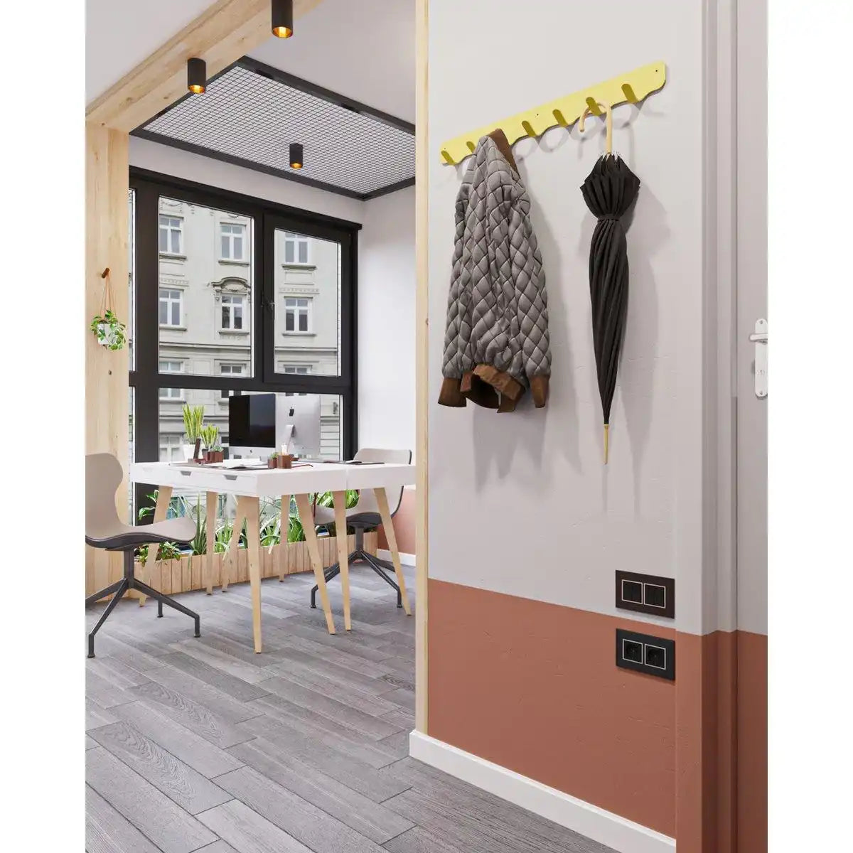 Rounded Wandgarderobe 7 Garderobenhaken Gardrobenleiste - HomeDesign Knaus
