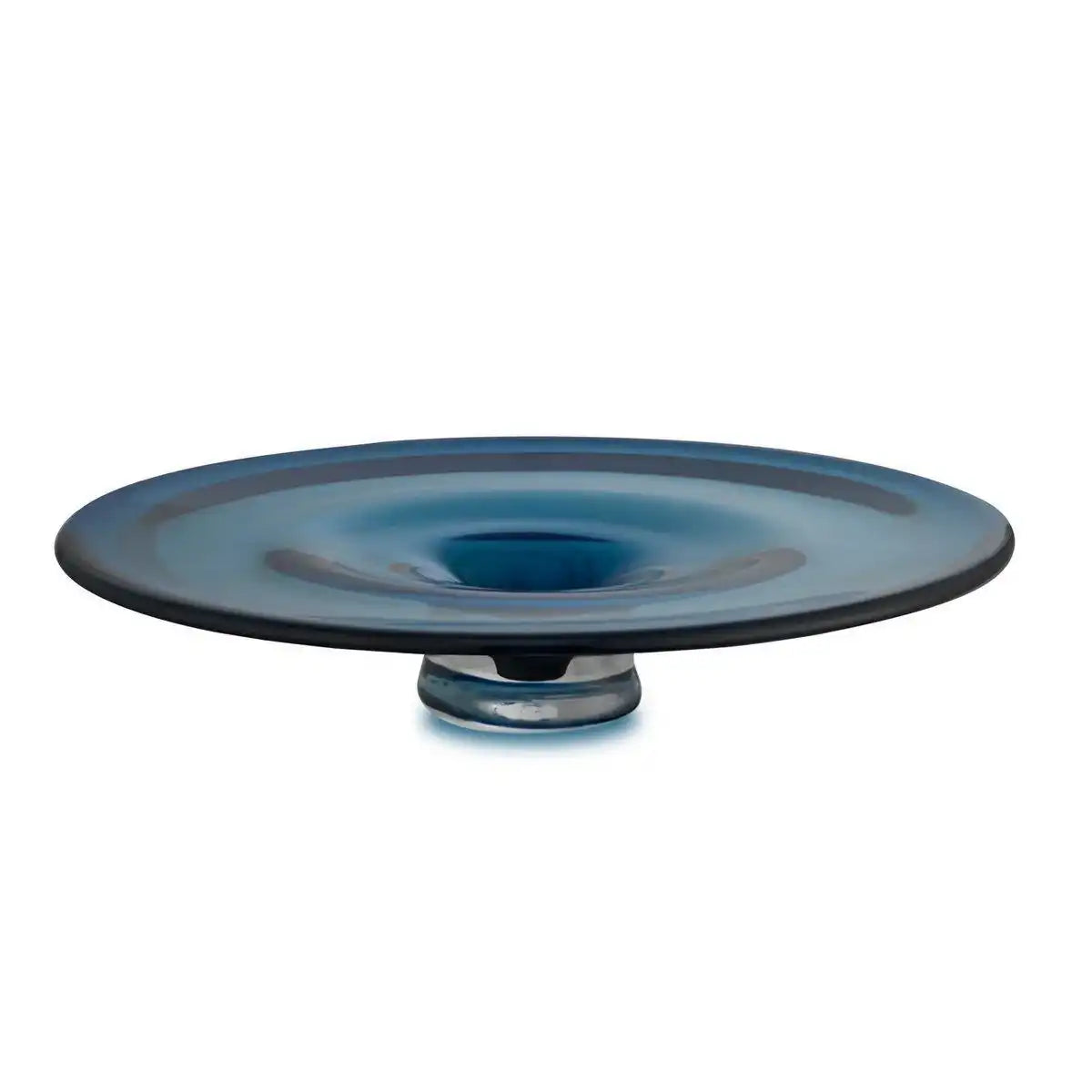 Runde konische Vase oder Schale, tieftintenblaue Farbe: ALAIN - HomeDesign Knaus