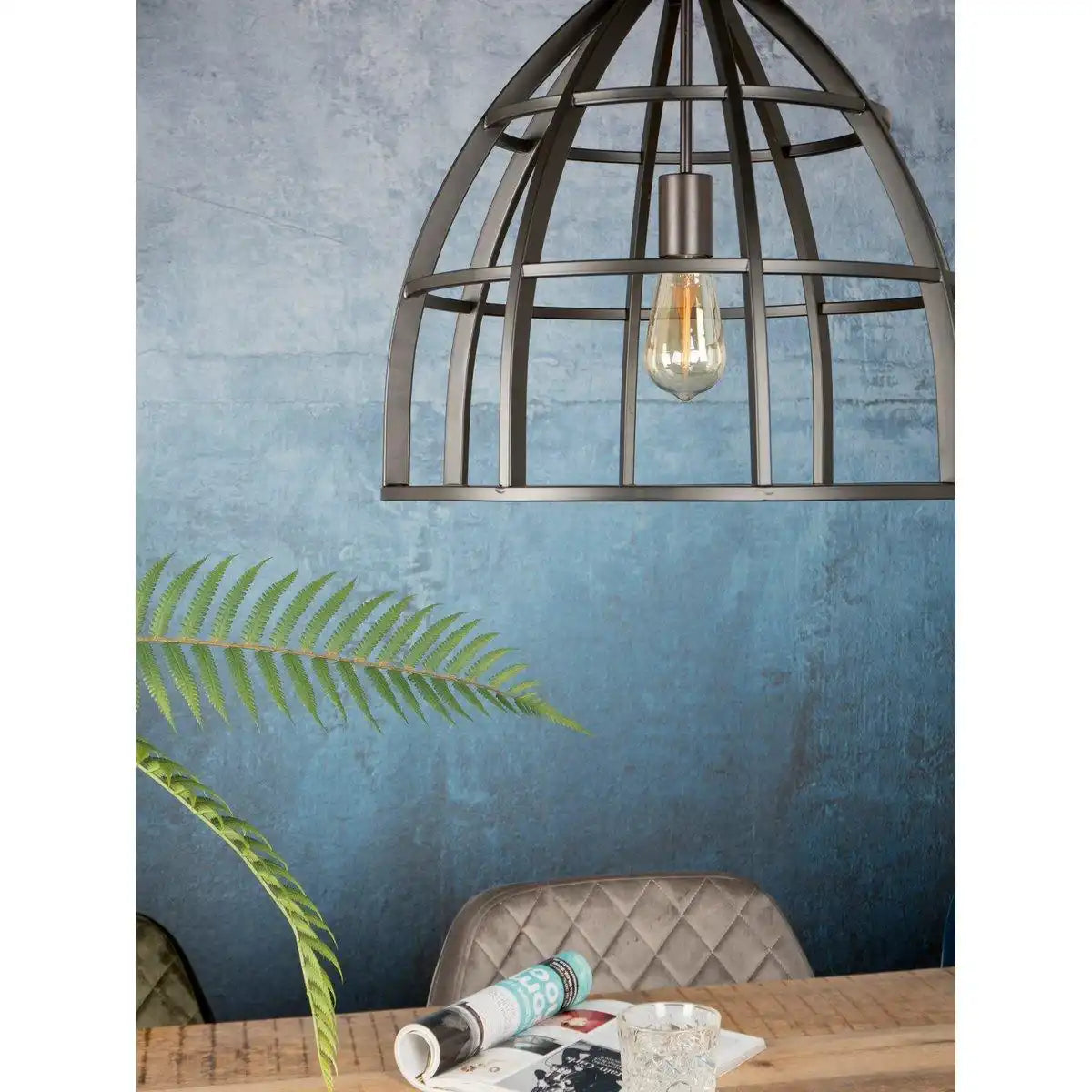 Rustikal Edelstahl Star Burned Steel Hängelampe - HomeDesign Knaus