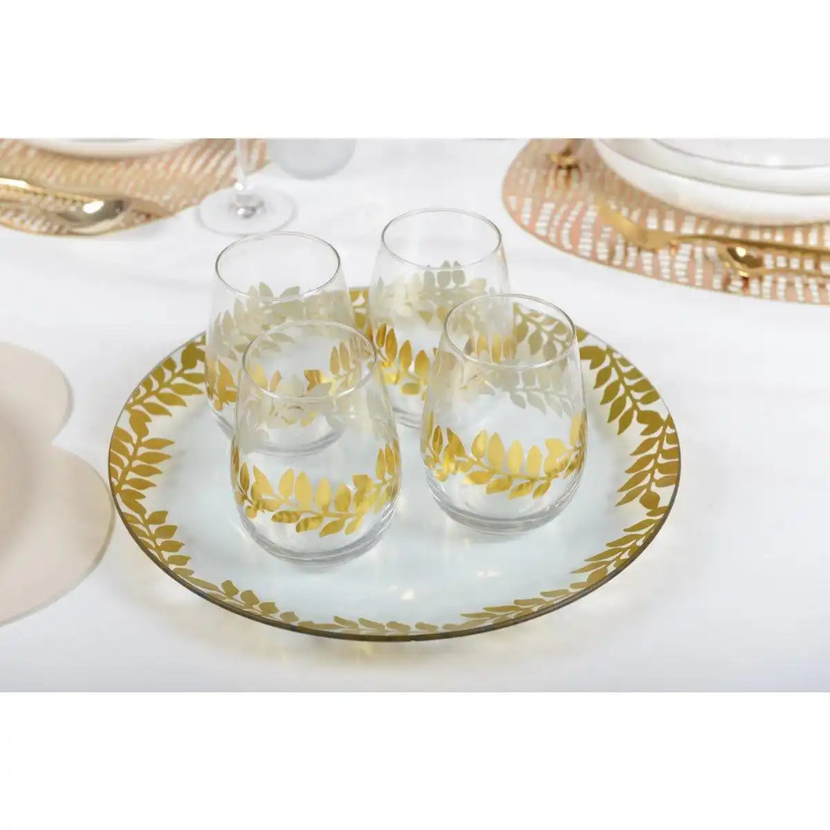 SATZ MIT 4 GOLDENEN CAESAR-GLÄSERN 400ML - HomeDesign Knaus