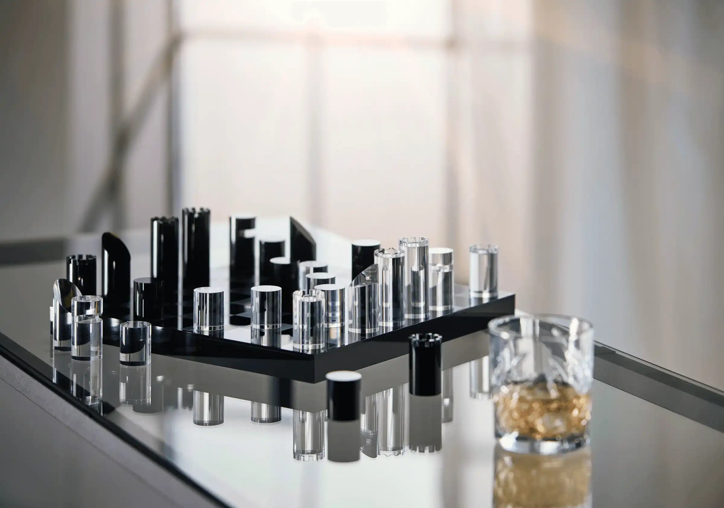 Schachspiel Schachbrett Denkspiel handpoliertes Acrylglas - HomeDesign Knaus