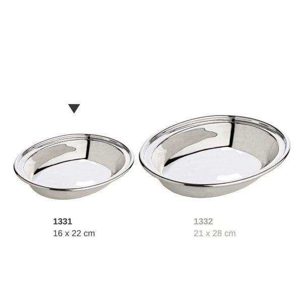 Schale Dekoschale Servierschale Olympia, oval, 16 x 22 cm, schwerversilbert - HomeDesign Knaus