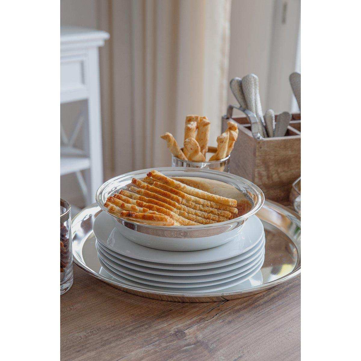 Schale Dekoschale Servierschale Olympia, oval, 16 x 22 cm, schwerversilbert - HomeDesign Knaus