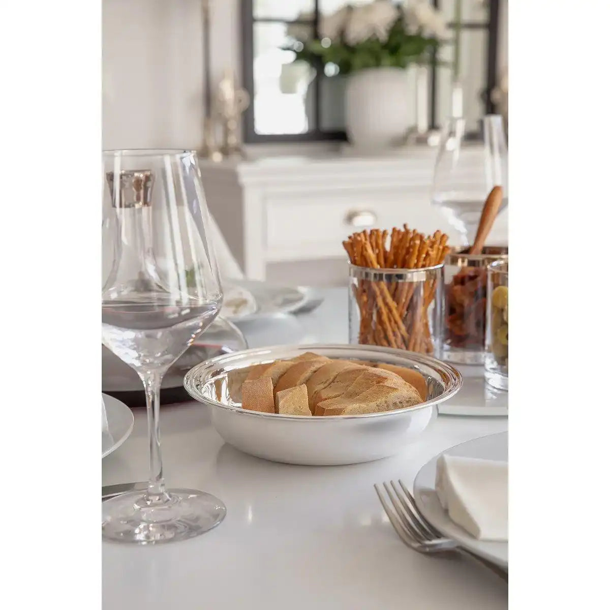 Schale Dekoschale Servierschale Olympia, oval, 16 x 22 cm, schwerversilbert - HomeDesign Knaus