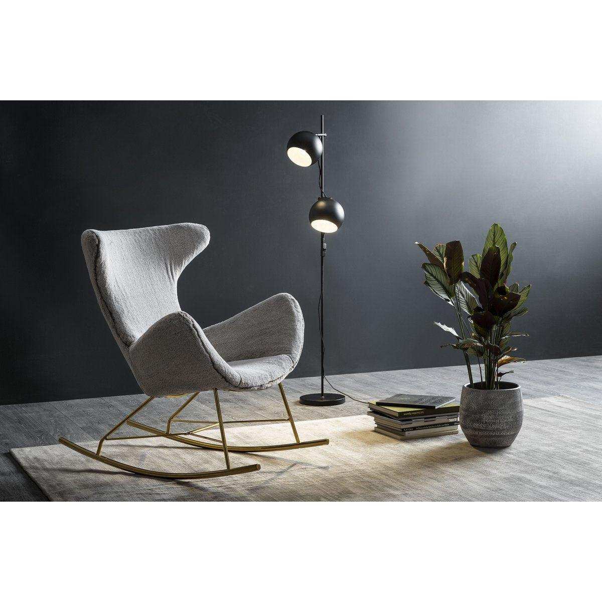 Schaukelstuhl grau Teddyfell - HomeDesign Knaus