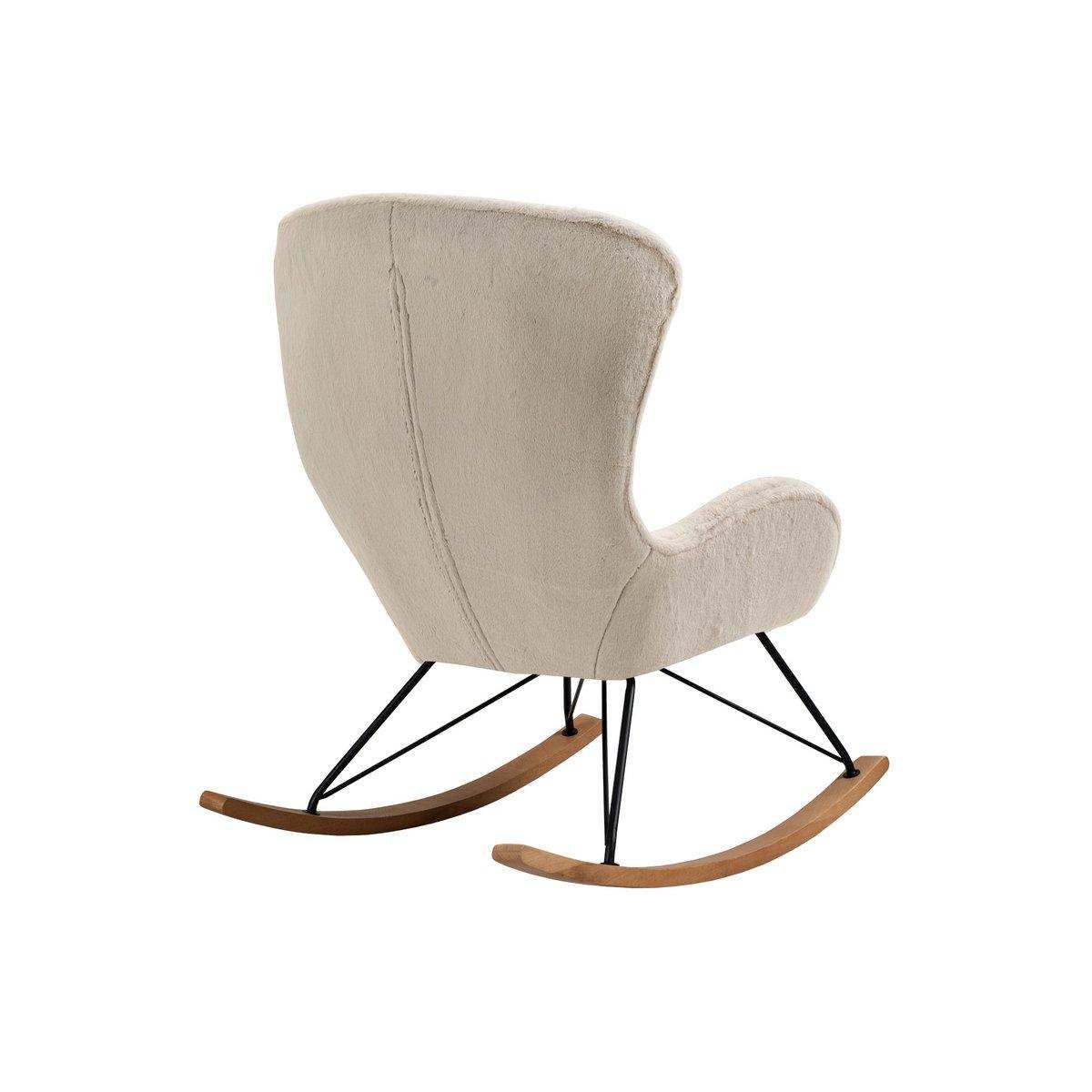 Schaukelstuhl in Lammfelloptik Beige - HomeDesign Knaus