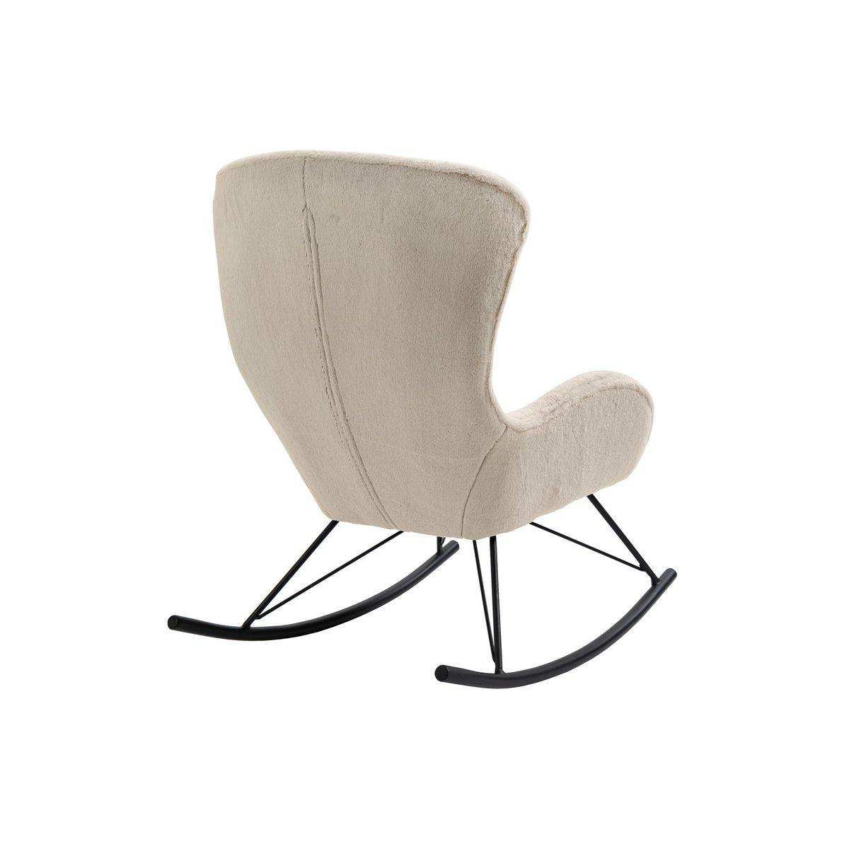 Schaukelstuhl in Lammfelloptik Beige - HomeDesign Knaus
