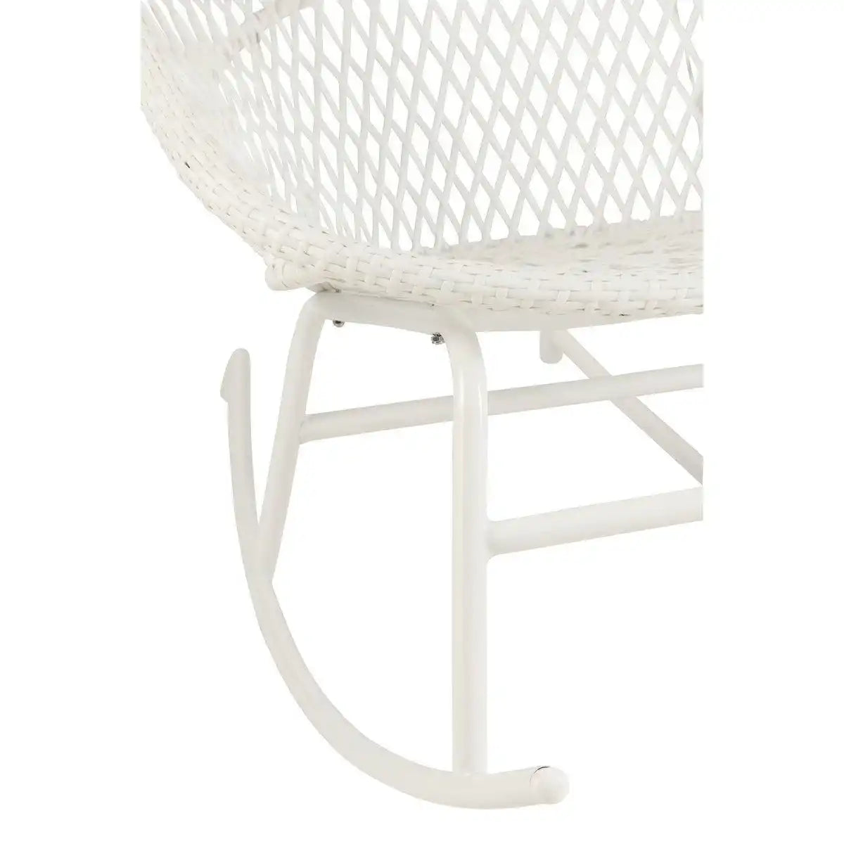 Schaukelstuhl + Kissen Zayo – Metall/Korb – Weiß - HomeDesign Knaus