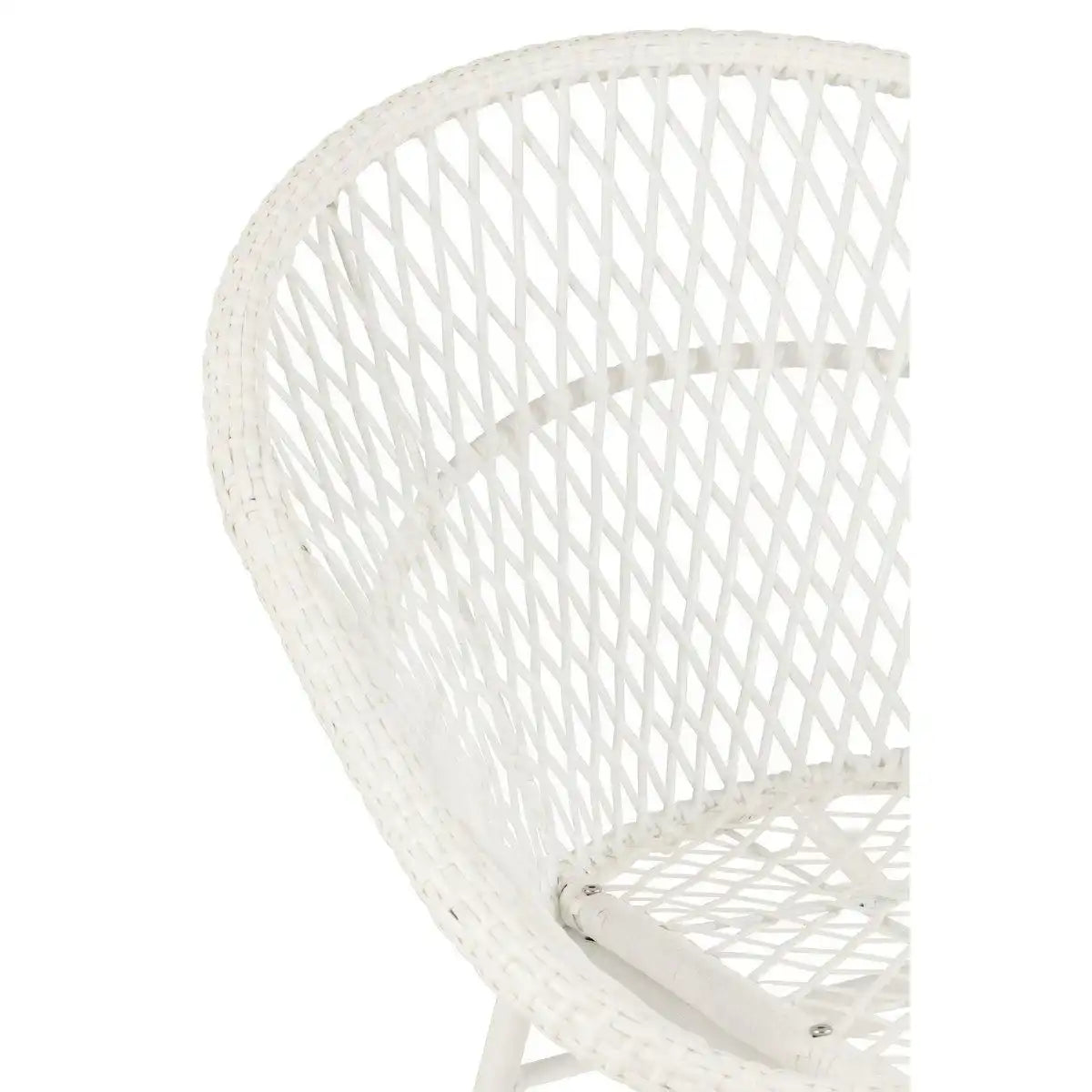 Schaukelstuhl + Kissen Zayo – Metall/Korb – Weiß - HomeDesign Knaus
