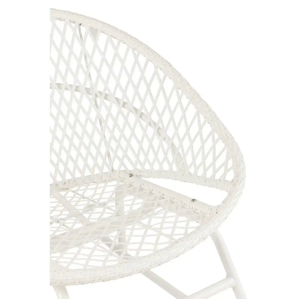 Schaukelstuhl + Kissen Zayo – Metall/Korb – Weiß - HomeDesign Knaus