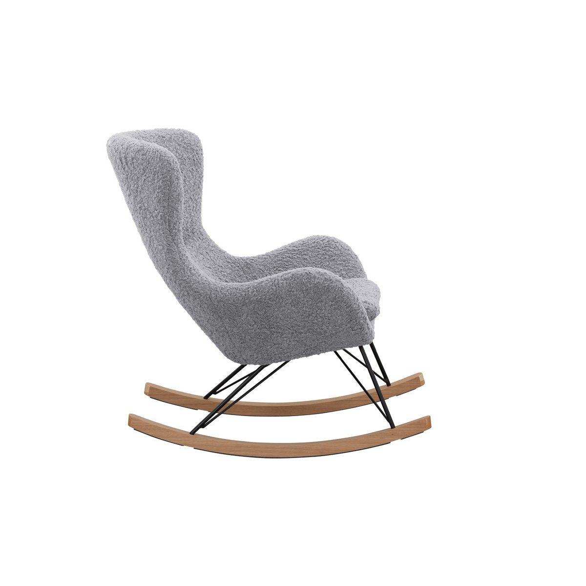 Schaukelstuhl Teddyfell Hellgrau - HomeDesign Knaus