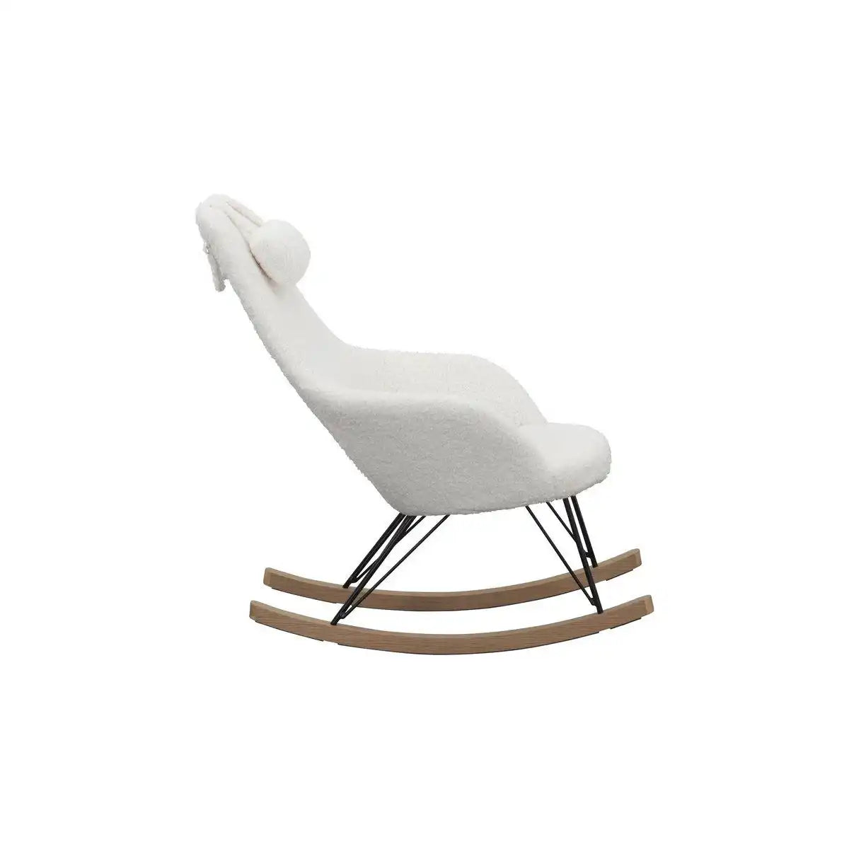 Schaukelstuhl Teddyfell weiß - HomeDesign Knaus