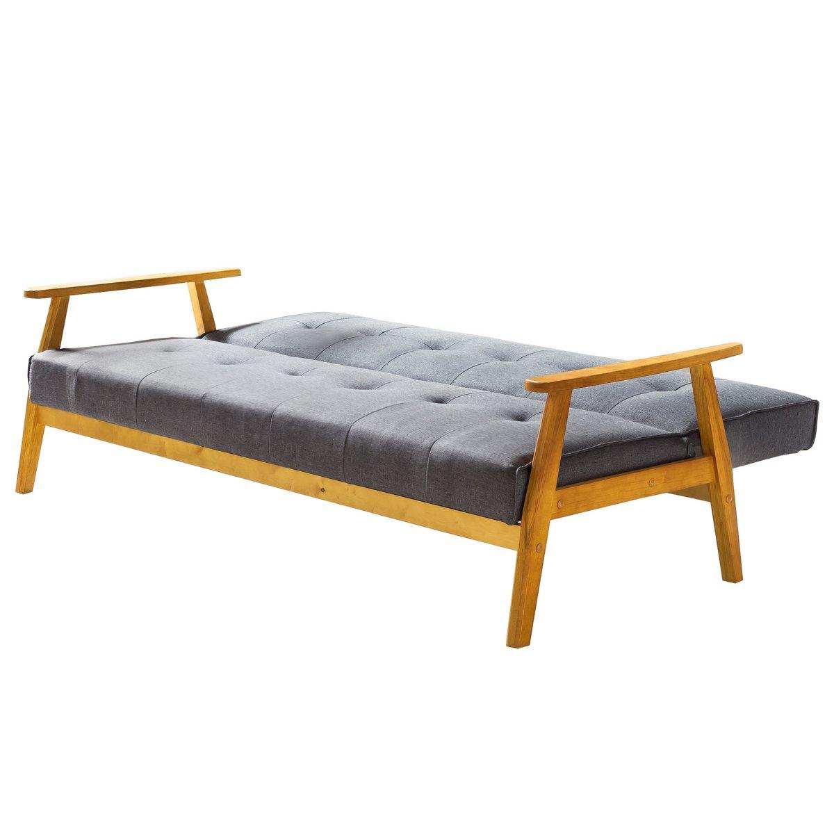 Schlafsofa 190x85x81 cm dunkelgrau Webstoff - HomeDesign Knaus