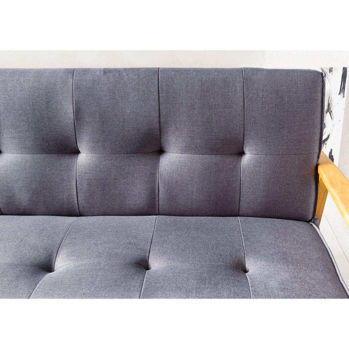 Schlafsofa 190x85x81 cm dunkelgrau Webstoff - HomeDesign Knaus