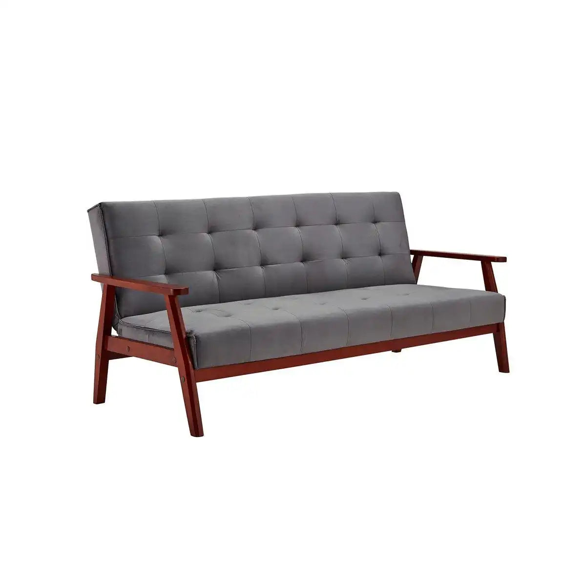 Schlafsofa skandinavisch Samt dunkelgrau - HomeDesign Knaus