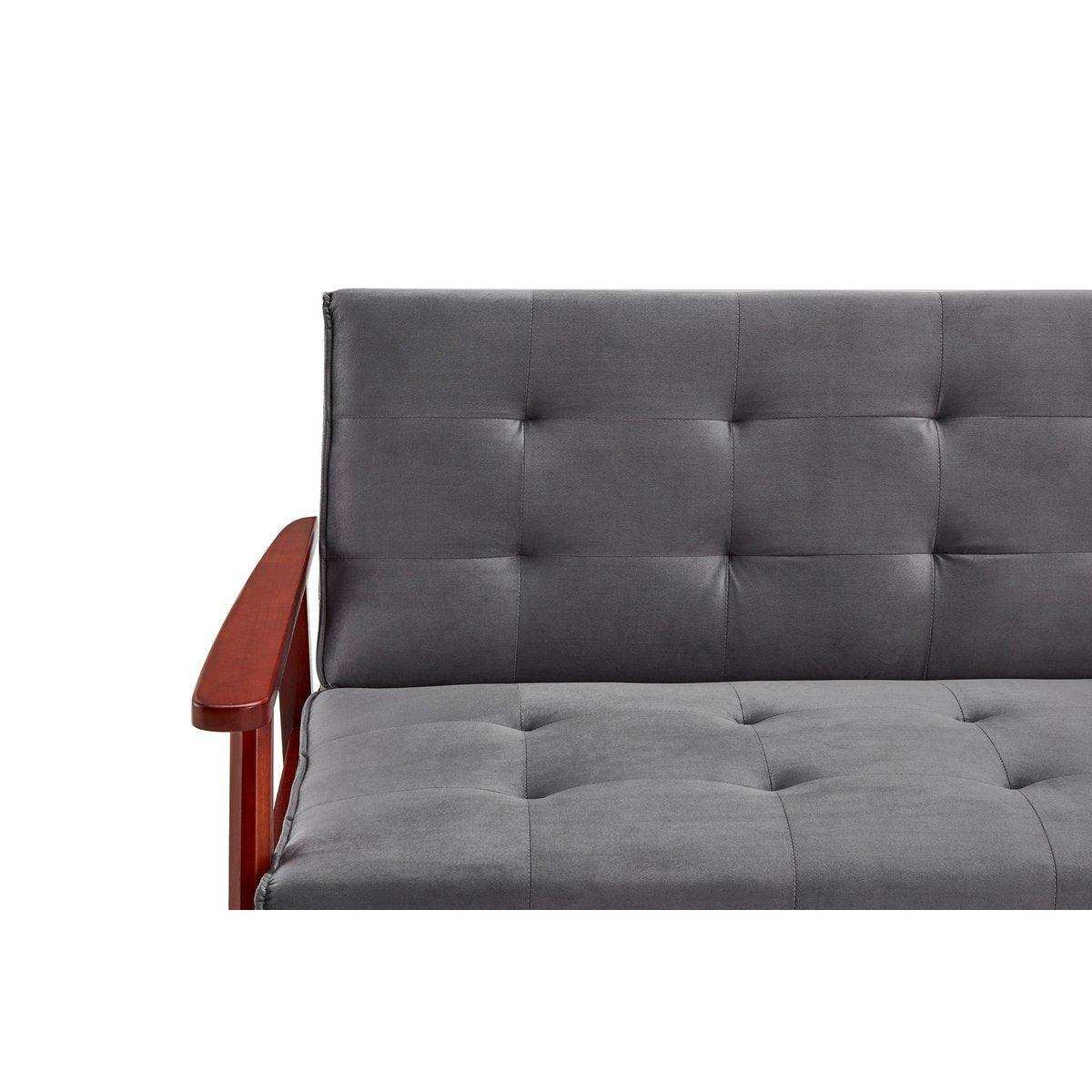 Schlafsofa skandinavisch Samt dunkelgrau - HomeDesign Knaus