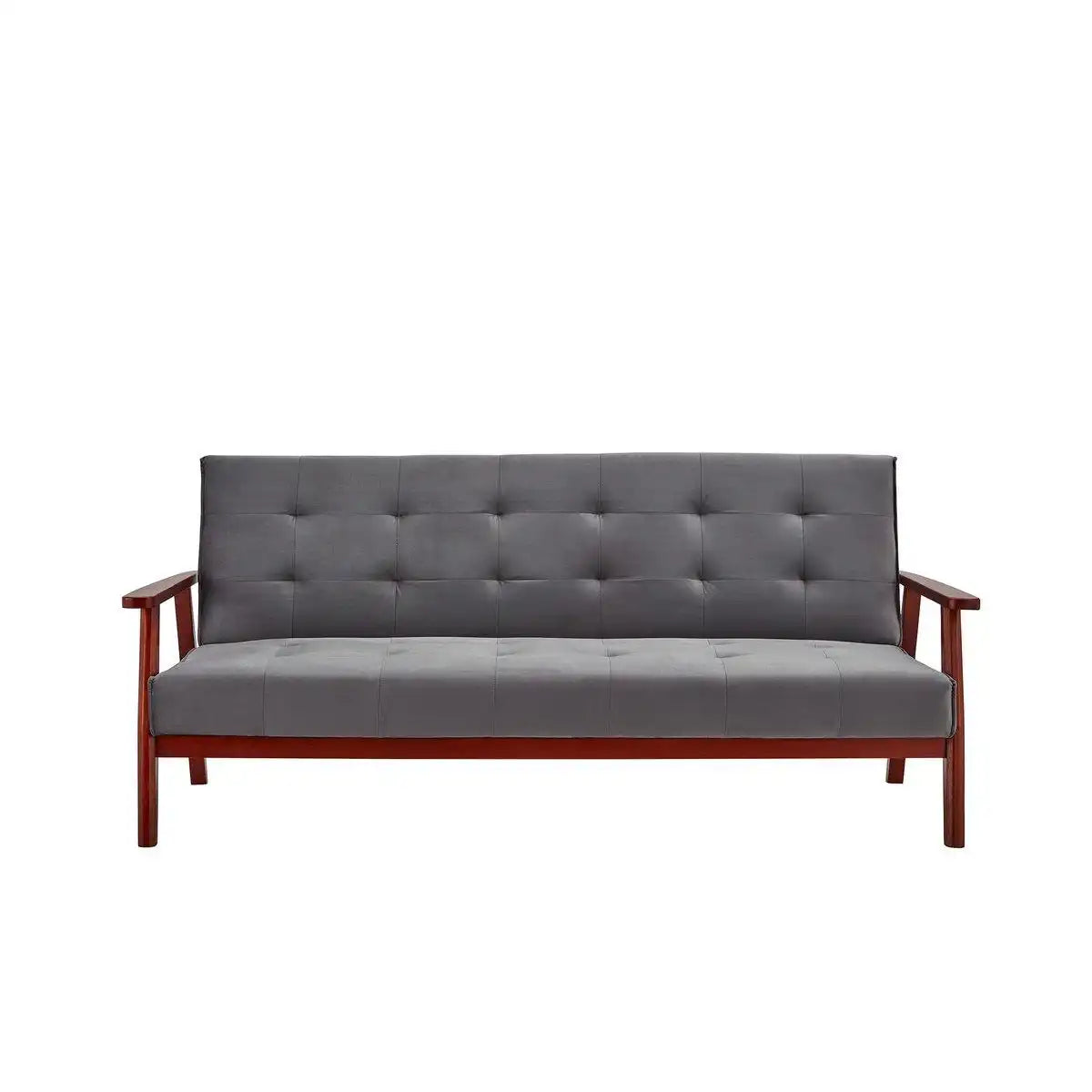 Schlafsofa skandinavisch Samt dunkelgrau - HomeDesign Knaus