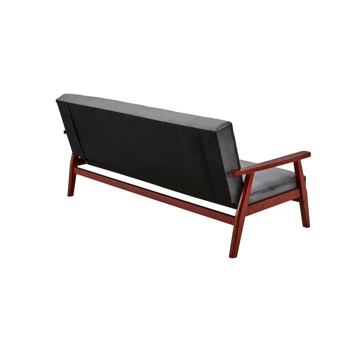 Schlafsofa skandinavisch Samt dunkelgrau - HomeDesign Knaus