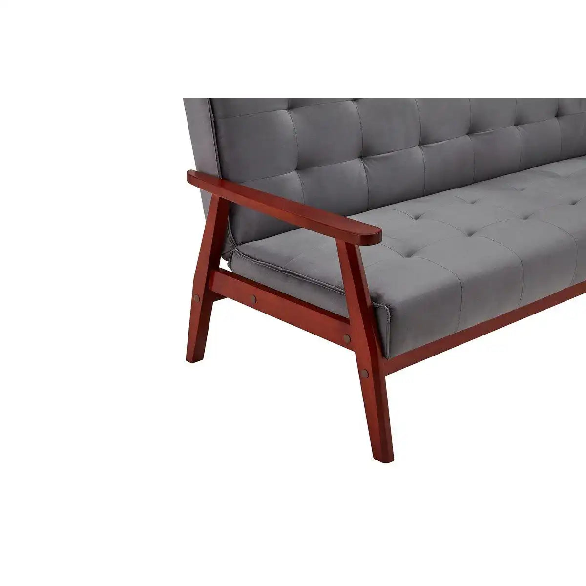 Schlafsofa skandinavisch Samt dunkelgrau - HomeDesign Knaus