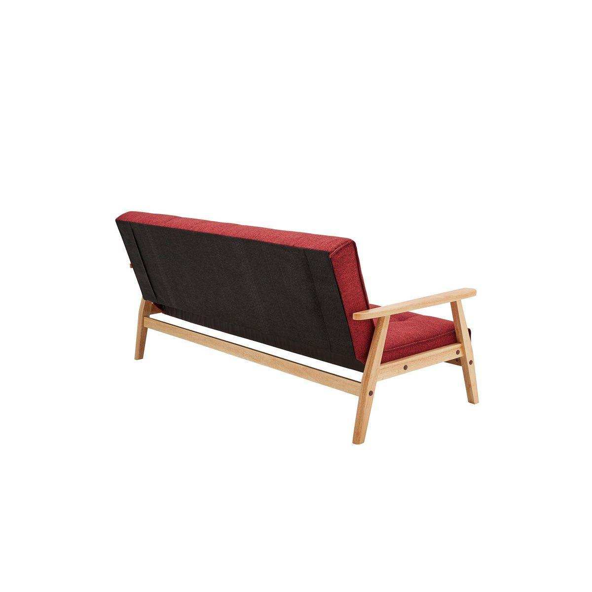 Schlafsofa skandinavisch Strukturstoff kaminrot - HomeDesign Knaus